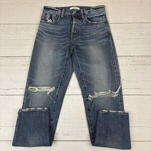 Moussy Vintage Jeans 25 Aberdeen Tapered Distressed Womens Size 25 (27X27)